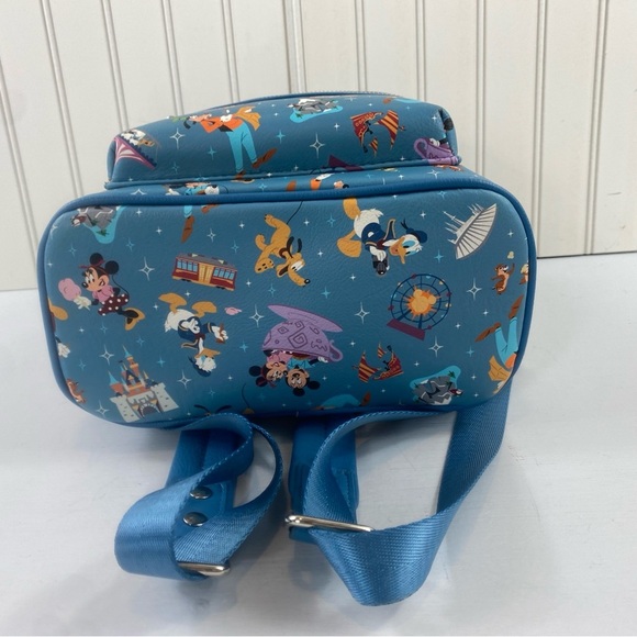 Loungefly Disneyland 2020 Blue Park Life Attraction Icons Mini Backpack - Picture 6 of 8
